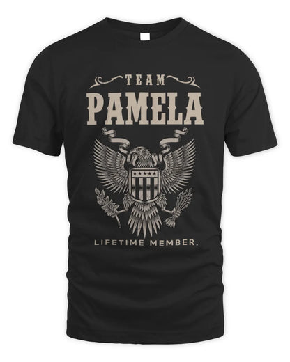 PAMELA TP06-K82 – Personalized Classic Style Apparel “Team NAME Lifetime Member” - Unisex Standard T-Shirt - Black