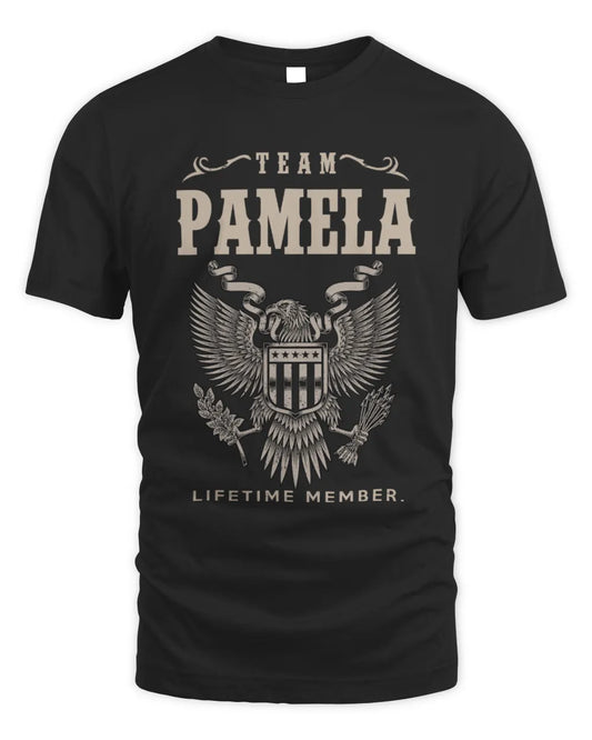 PAMELA TP06-K82 – Personalized Classic Style Apparel “Team NAME Lifetime Member” - Unisex Standard T-Shirt - Black