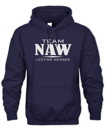 NAW BL62-K4-128 - Personalized “Team NAME Lifetime Member” - Unisex Hoodie - Navy