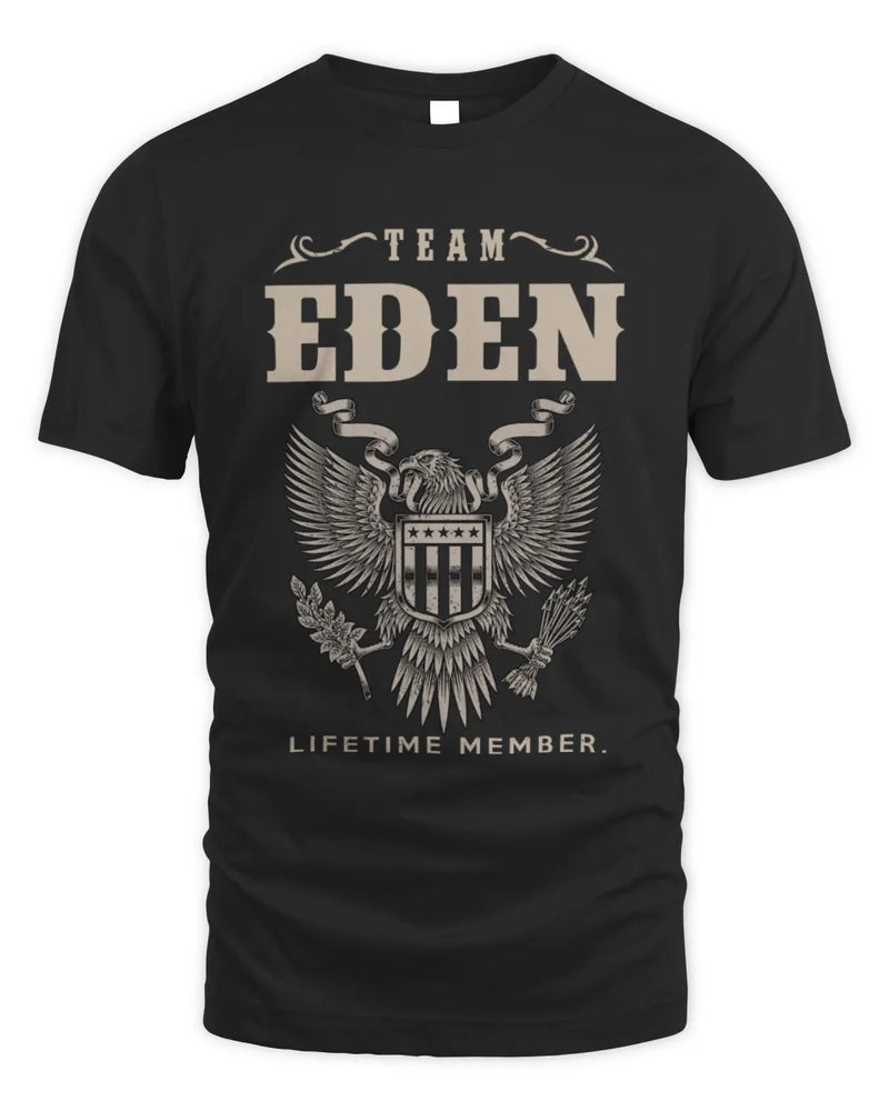 EDEN TP06-K82 – Personalized Classic Style Apparel “Team NAME Lifetime Member” - Unisex Standard T-Shirt - Black