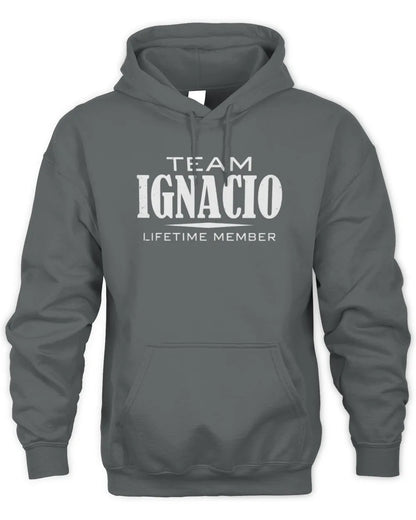 IGNACIO BL62-K4-128 - Personalized “Team NAME Lifetime Member” - Unisex Hoodie - Charcoal