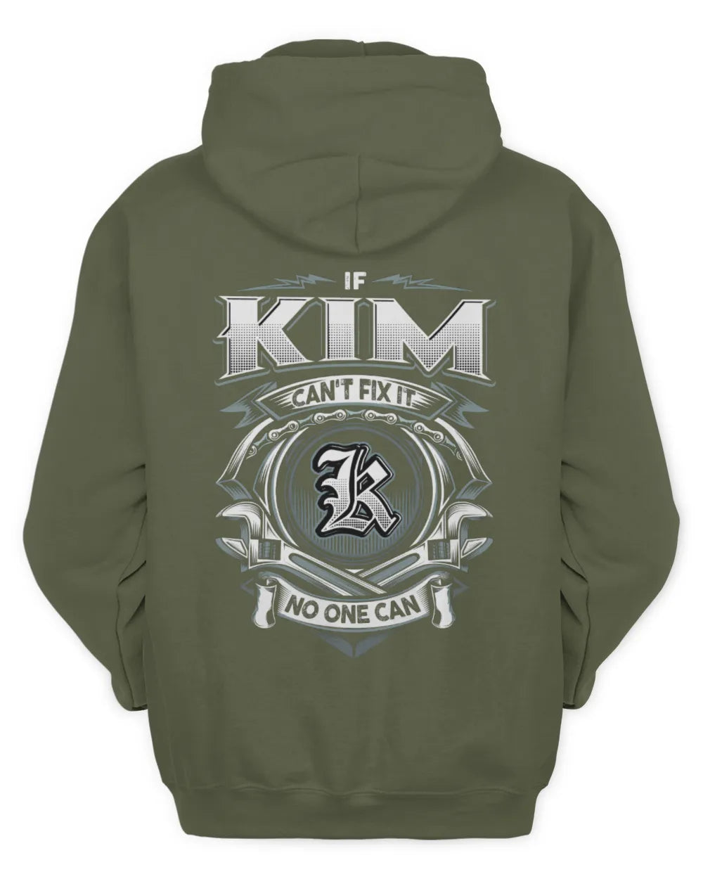 KIM AP81-K4-626 - Personalized Ahmed Quote Apparel “If Ahmed Can't Fix It, No One Can” - Unisex Hoodie - Military Green