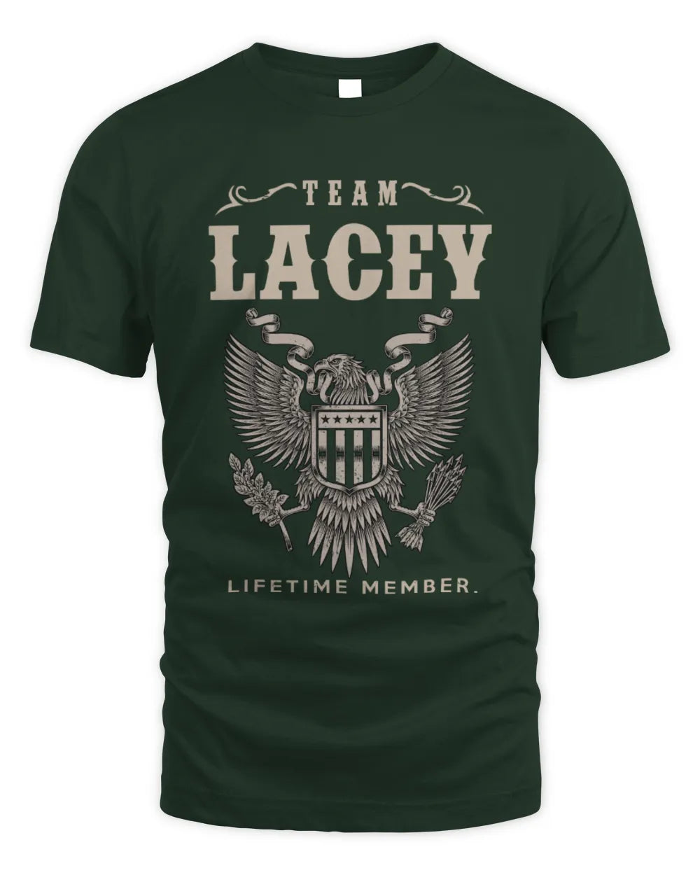 LACEY TP06-K82 – Personalized Classic Style Apparel “Team NAME Lifetime Member” - Unisex Standard T-Shirt - Forest Green
