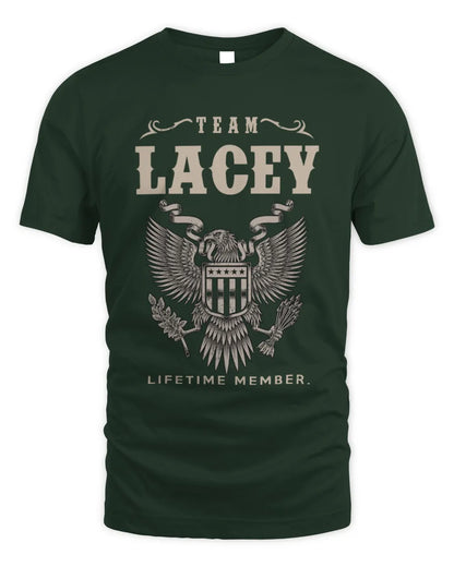 LACEY TP06-K82 – Personalized Classic Style Apparel “Team NAME Lifetime Member” - Unisex Standard T-Shirt - Forest Green