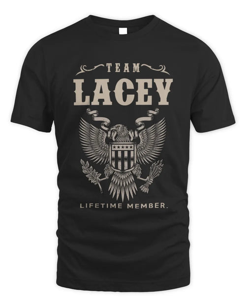 LACEY TP06-K82 – Personalized Classic Style Apparel “Team NAME Lifetime Member” - Unisex Standard T-Shirt - Black
