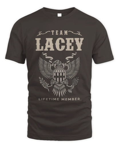LACEY TP06-K82 – Personalized Classic Style Apparel “Team NAME Lifetime Member” - Unisex Standard T-Shirt - Dark Chocolate