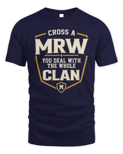 MRW NT1-K008 Cross A/An NAME, You Deal With the Whole Clan | Personalized Vintage T-Shirt - Unisex Standard T-Shirt - Navy