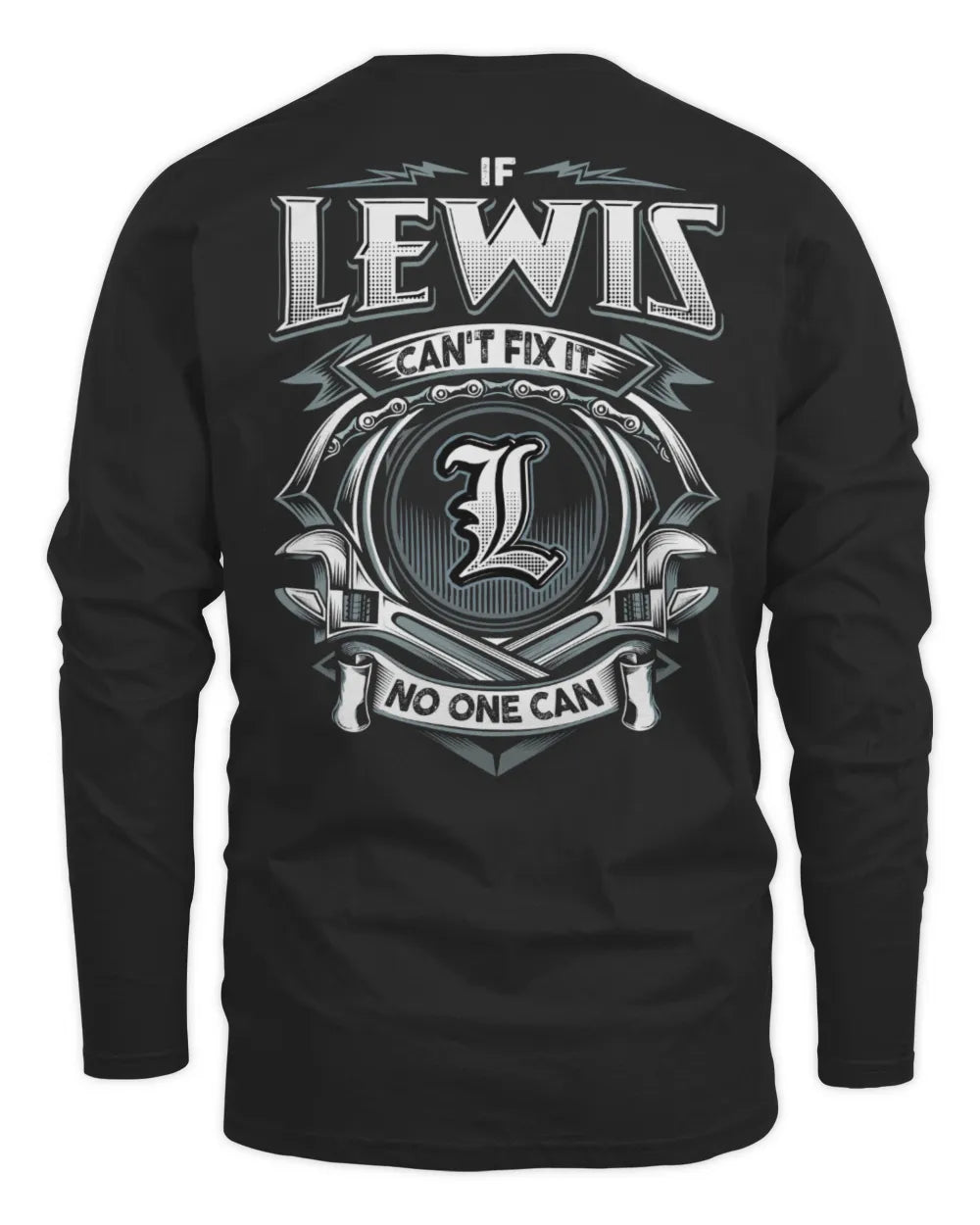 LEWIS AP81-K4-626 - Personalized Ahmed Quote Apparel “If Ahmed Can't Fix It, No One Can” - Men's Long Sleeved T-Shirt - Black