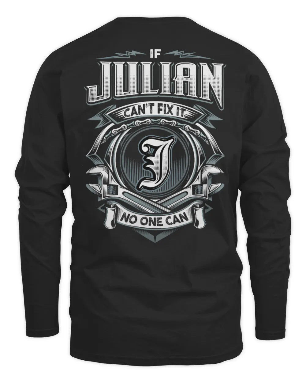 JULIAN AP81-K4-626 - Personalized Ahmed Quote Apparel “If Ahmed Can't Fix It, No One Can” - Men's Long Sleeved T-Shirt - Black