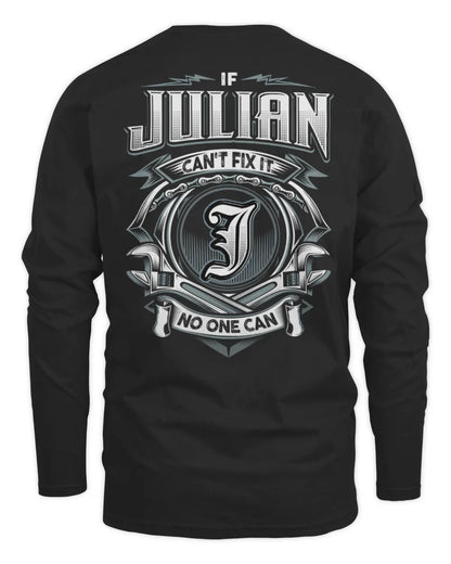 JULIAN AP81-K4-626 - Personalized Ahmed Quote Apparel “If Ahmed Can't Fix It, No One Can” - Men's Long Sleeved T-Shirt - Black