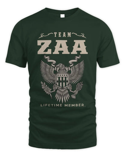 ZAA TP06-K82 – Personalized Classic Style Apparel “Team NAME Lifetime Member” - Unisex Standard T-Shirt - Forest Green