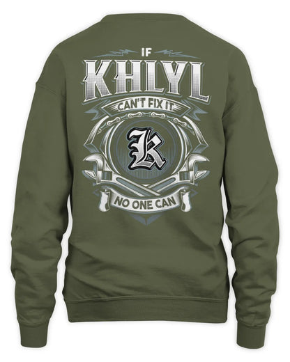 KHLYL AP81-K4-626 - Personalized Ahmed Quote Apparel “If Ahmed Can't Fix It, No One Can” - Unisex Sweatshirt - Military Green