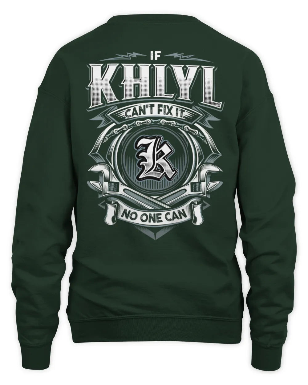KHLYL AP81-K4-626 - Personalized Ahmed Quote Apparel “If Ahmed Can't Fix It, No One Can” - Unisex Sweatshirt - Forest Green