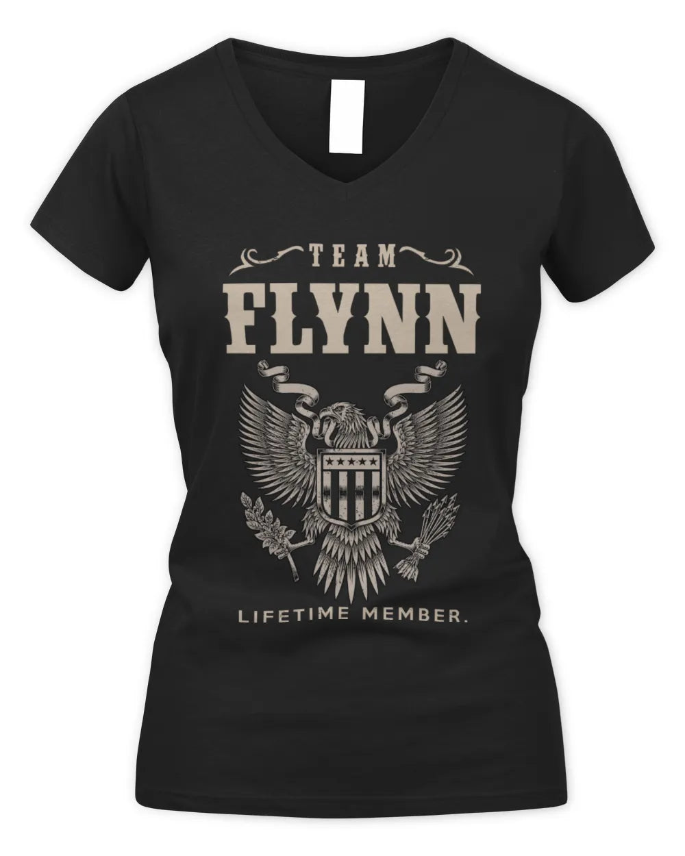 FLYNN TP06-K82 – Personalized Classic Style Apparel “Team NAME Lifetime Member” - Women's V-Neck T-Shirt - Black