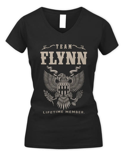 FLYNN TP06-K82 – Personalized Classic Style Apparel “Team NAME Lifetime Member” - Women's V-Neck T-Shirt - Black