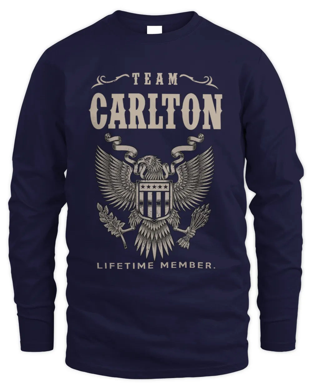 CARLTON TP06-K82 – Personalized Classic Style Apparel “Team NAME Lifetime Member” - Men's Long Sleeved T-Shirt - Navy