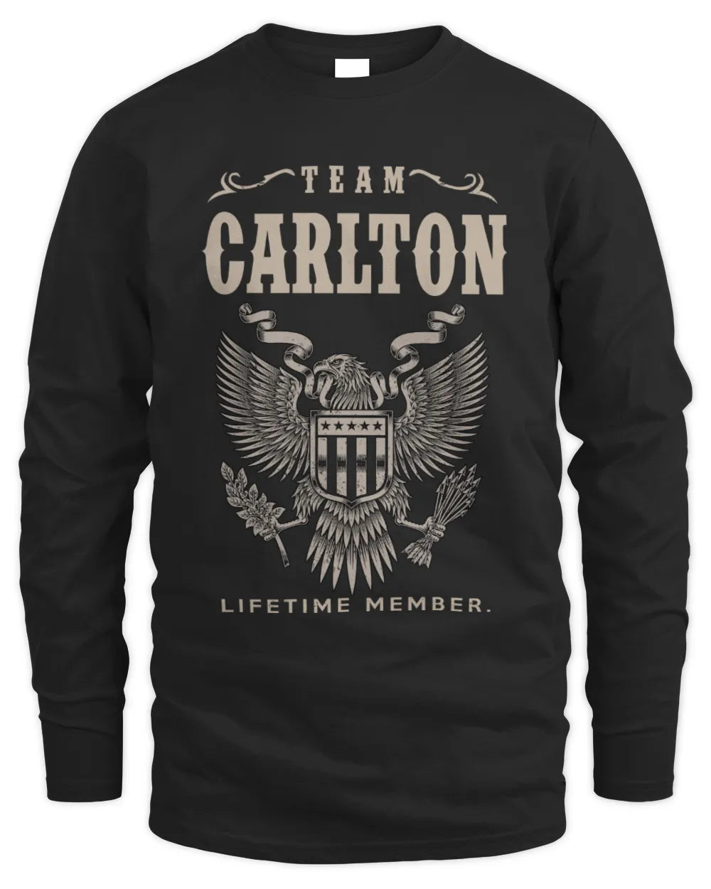 CARLTON TP06-K82 – Personalized Classic Style Apparel “Team NAME Lifetime Member” - Men's Long Sleeved T-Shirt - Black