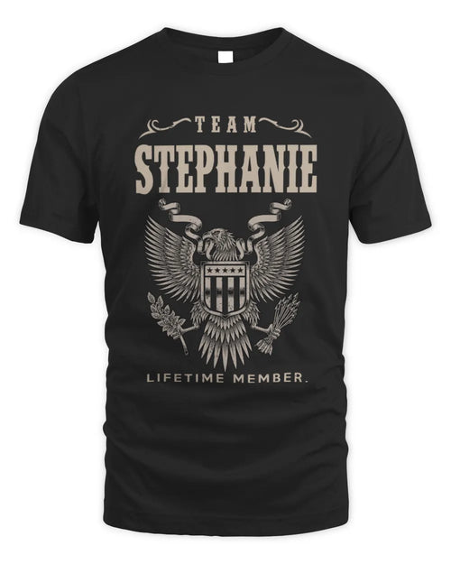STEPHANIE TP06-K82 – Personalized Classic Style Apparel “Team NAME Lifetime Member” - Unisex Standard T-Shirt - Black