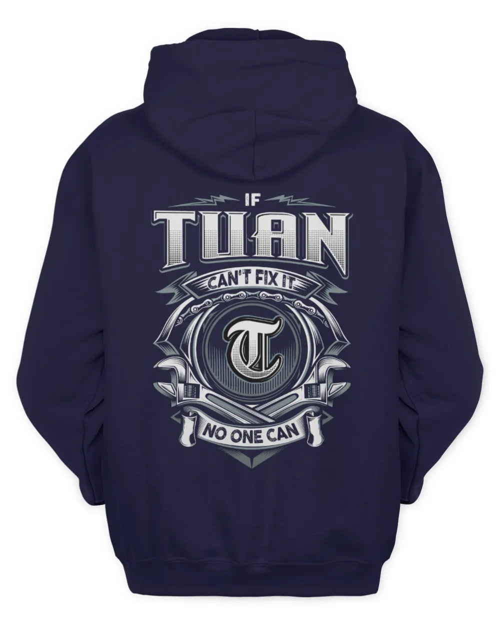 TUAN AP81-K4-626 - Personalized Ahmed Quote Apparel “If Ahmed Can't Fix It, No One Can” - Unisex Hoodie - Navy