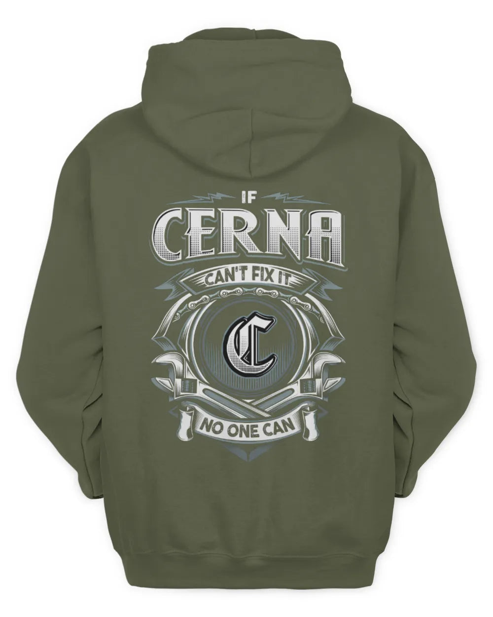 CERNA AP81-K4-626 - Personalized Ahmed Quote Apparel “If Ahmed Can't Fix It, No One Can” - Unisex Hoodie - Military Green