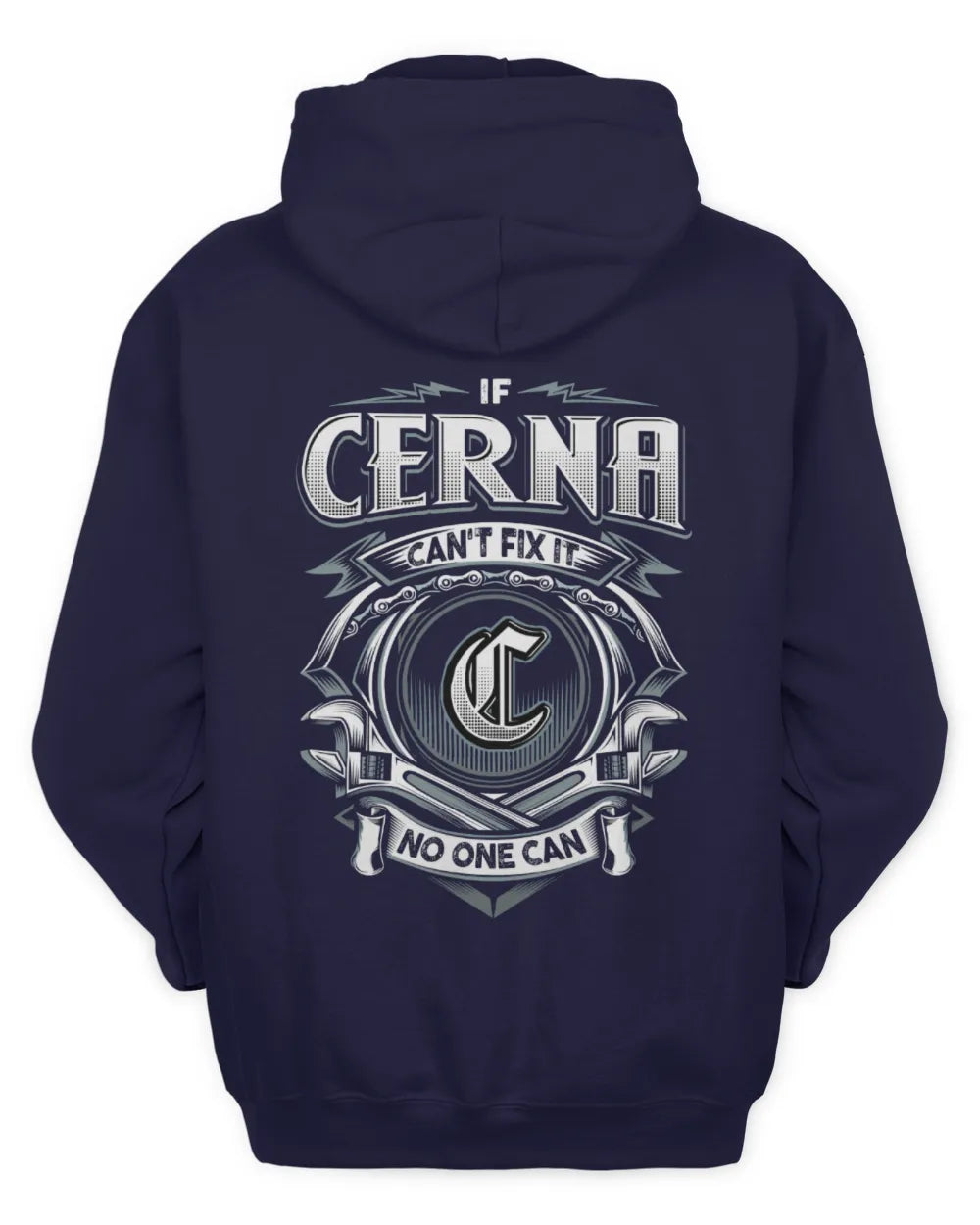 CERNA AP81-K4-626 - Personalized Ahmed Quote Apparel “If Ahmed Can't Fix It, No One Can” - Unisex Hoodie - Navy
