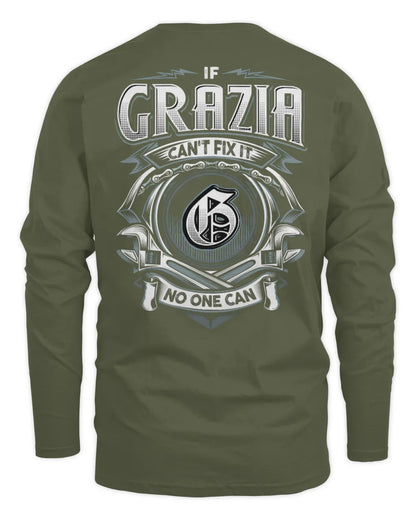 GRAZIA AP81-K4-626 - Personalized Ahmed Quote Apparel “If Ahmed Can't Fix It, No One Can” - Men's Long Sleeved T-Shirt - Military Green