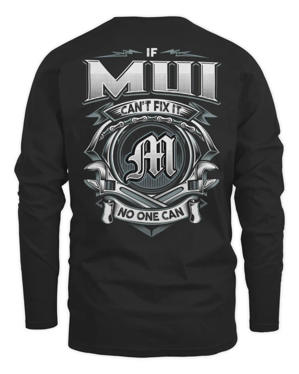 MUI AP81-K4-626 - Personalized Ahmed Quote Apparel “If Ahmed Can't Fix It, No One Can” - Men's Long Sleeved T-Shirt - Black