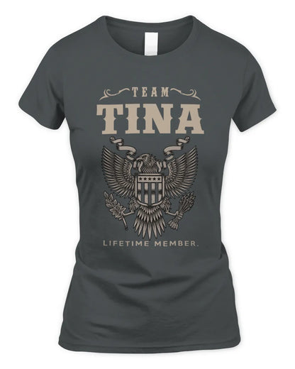 TINA TP06-K82 – Personalized Classic Style Apparel “Team NAME Lifetime Member” - Women's Standard T-Shirt - Charcoal