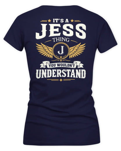 JESS KT06-M008 It’s a [NAME] Thing – You Wouldn’t Understand | Personalized Vintage T-Shirt - Women's V-Neck T-Shirt - Navy