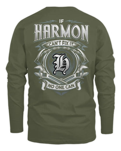 HARMON AP81-K4-626 - Personalized Ahmed Quote Apparel “If Ahmed Can't Fix It, No One Can” - Men's Long Sleeved T-Shirt - Military Green