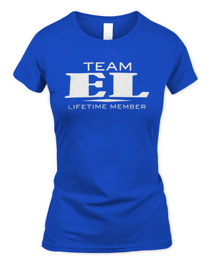 EL BL62-K4-128 - Personalized “Team NAME Lifetime Member” - Women's Standard T-Shirt - Royal