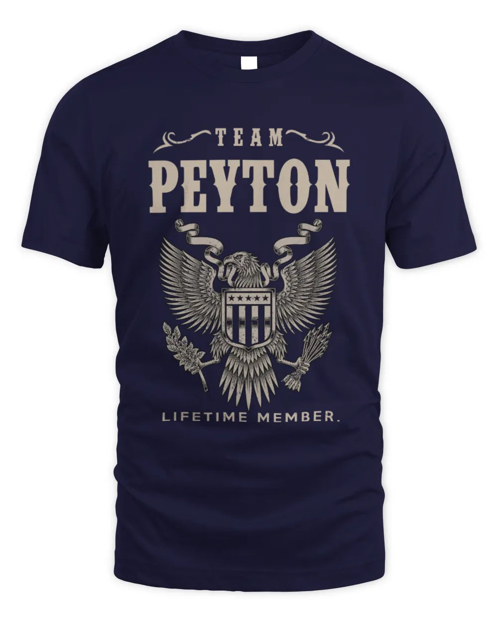 PEYTON TP06-K82 – Personalized Classic Style Apparel “Team NAME Lifetime Member” - Unisex Standard T-Shirt - Navy