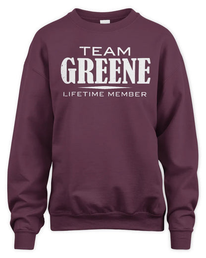 GREENE BL62-K4-128 - Personalized “Team NAME Lifetime Member” - Unisex Sweatshirt - Maroon