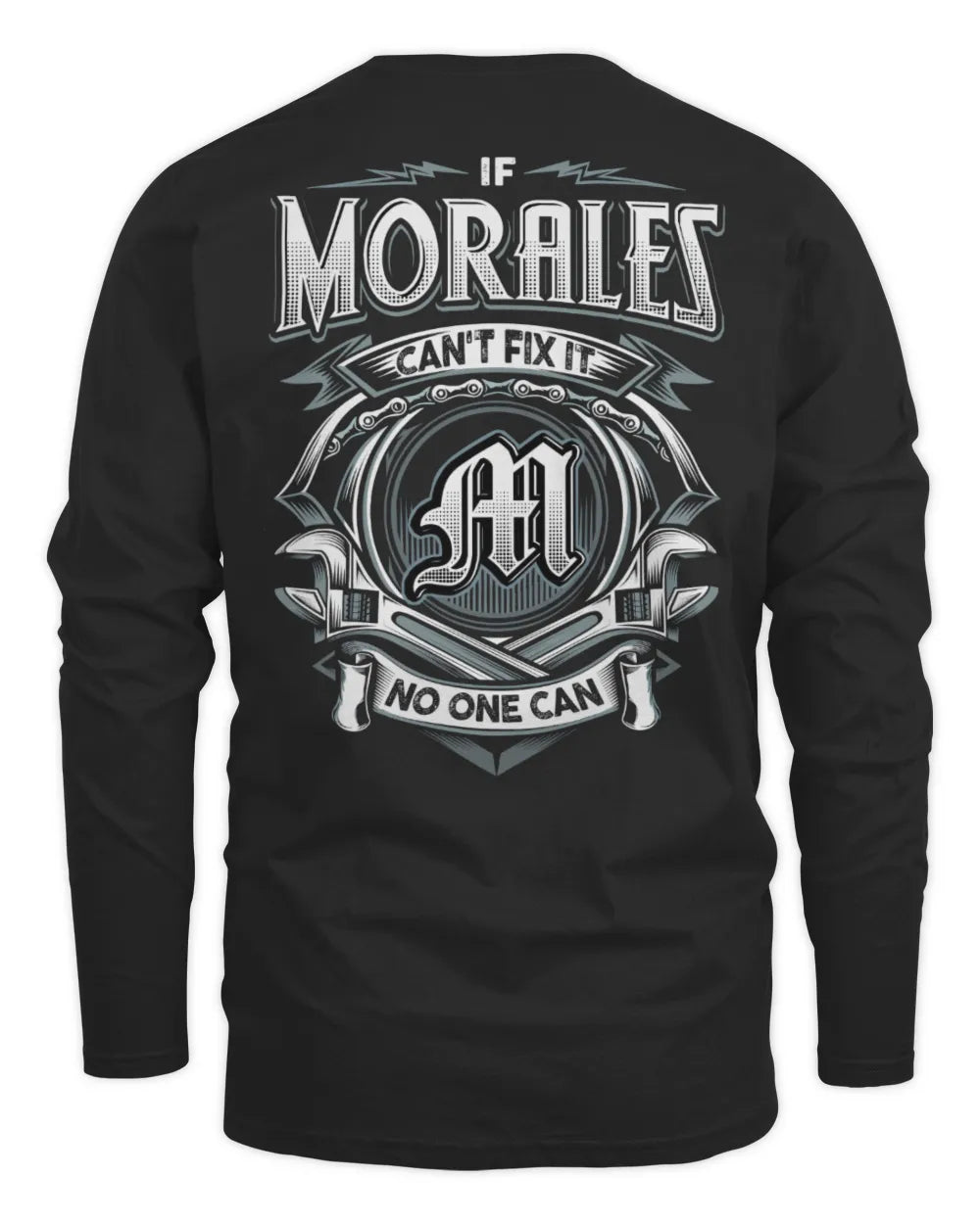 MORALES AP81-K4-626 - Personalized Ahmed Quote Apparel “If Ahmed Can't Fix It, No One Can” - Men's Long Sleeved T-Shirt - Black