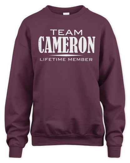 CAMERON BL62-K4-128 - Personalized “Team NAME Lifetime Member” - Unisex Sweatshirt - Maroon