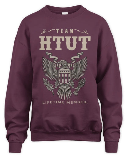 HTUT TP06-K82 – Personalized Classic Style Apparel “Team NAME Lifetime Member” - Unisex Sweatshirt - Maroon