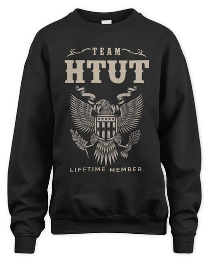 HTUT TP06-K82 – Personalized Classic Style Apparel “Team NAME Lifetime Member” - Unisex Sweatshirt - Black