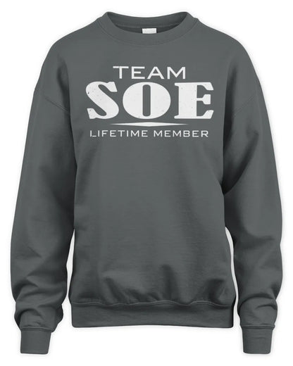 SOE BL62-K4-128 - Personalized “Team NAME Lifetime Member” - Unisex Sweatshirt - Charcoal