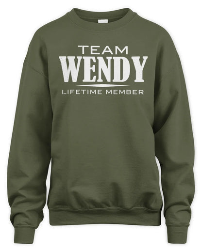 WENDY BL62-K4-128 - Personalized “Team NAME Lifetime Member” - Unisex Sweatshirt - Military Green