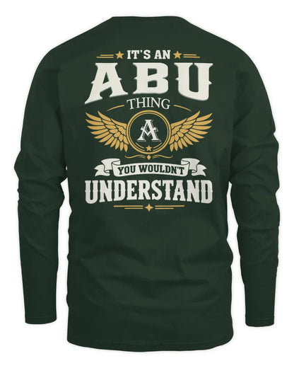 ABU KT06-M008 It’s a [NAME] Thing – You Wouldn’t Understand | Personalized Vintage T-Shirt - Men's Long Sleeved T-Shirt - Forest Green