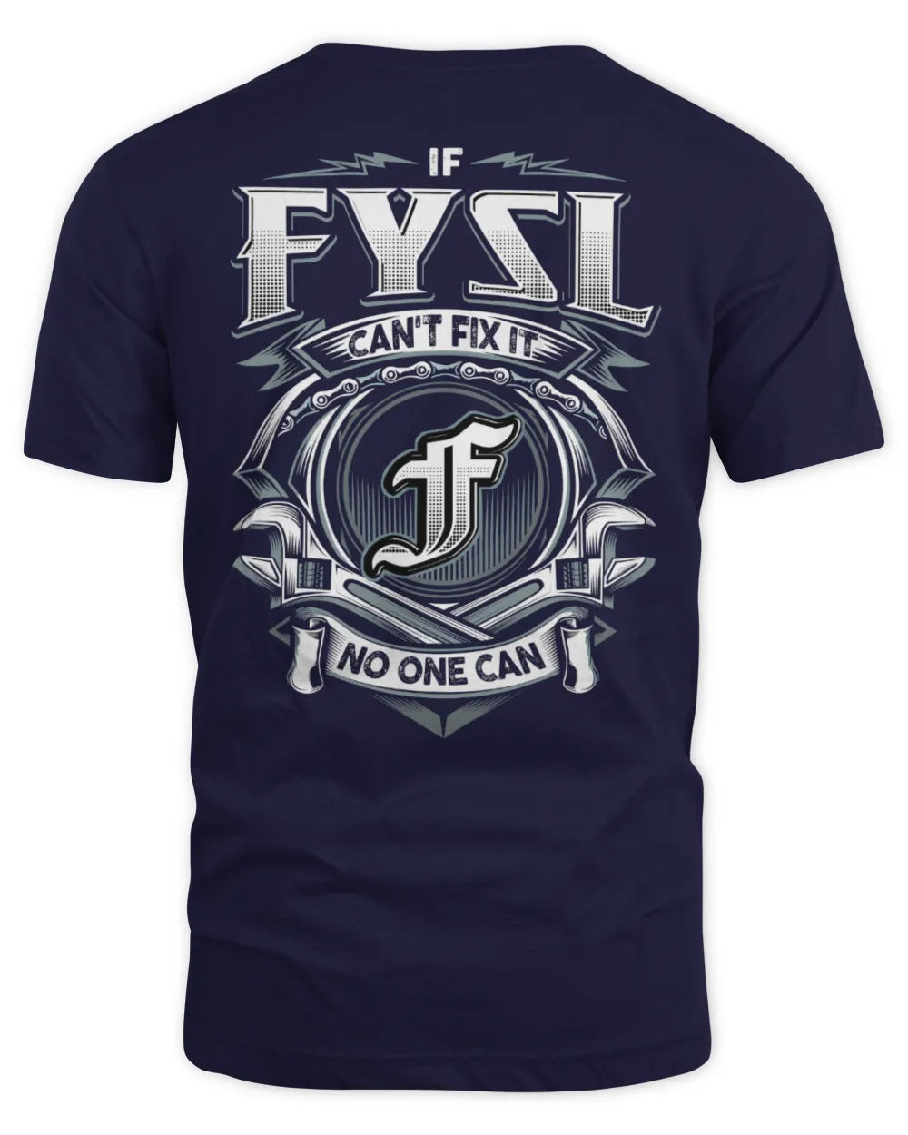 FYSL AP81-K4-626 - Personalized Ahmed Quote Apparel “If Ahmed Can't Fix It, No One Can” - Unisex Standard T-Shirt - Navy