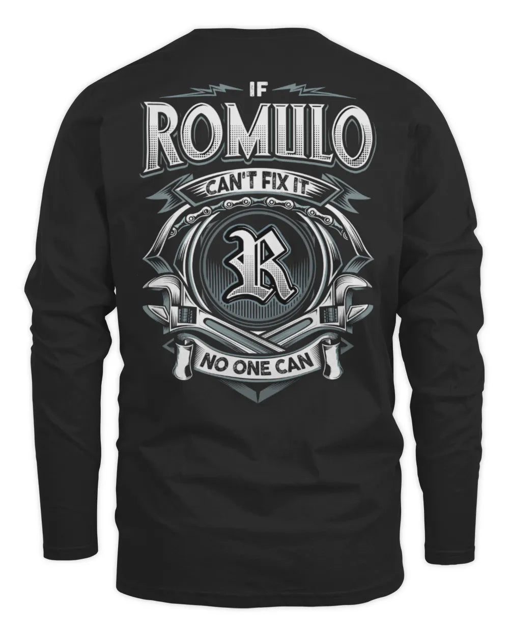 ROMULO AP81-K4-626 - Personalized Ahmed Quote Apparel “If Ahmed Can't Fix It, No One Can” - Men's Long Sleeved T-Shirt - Black