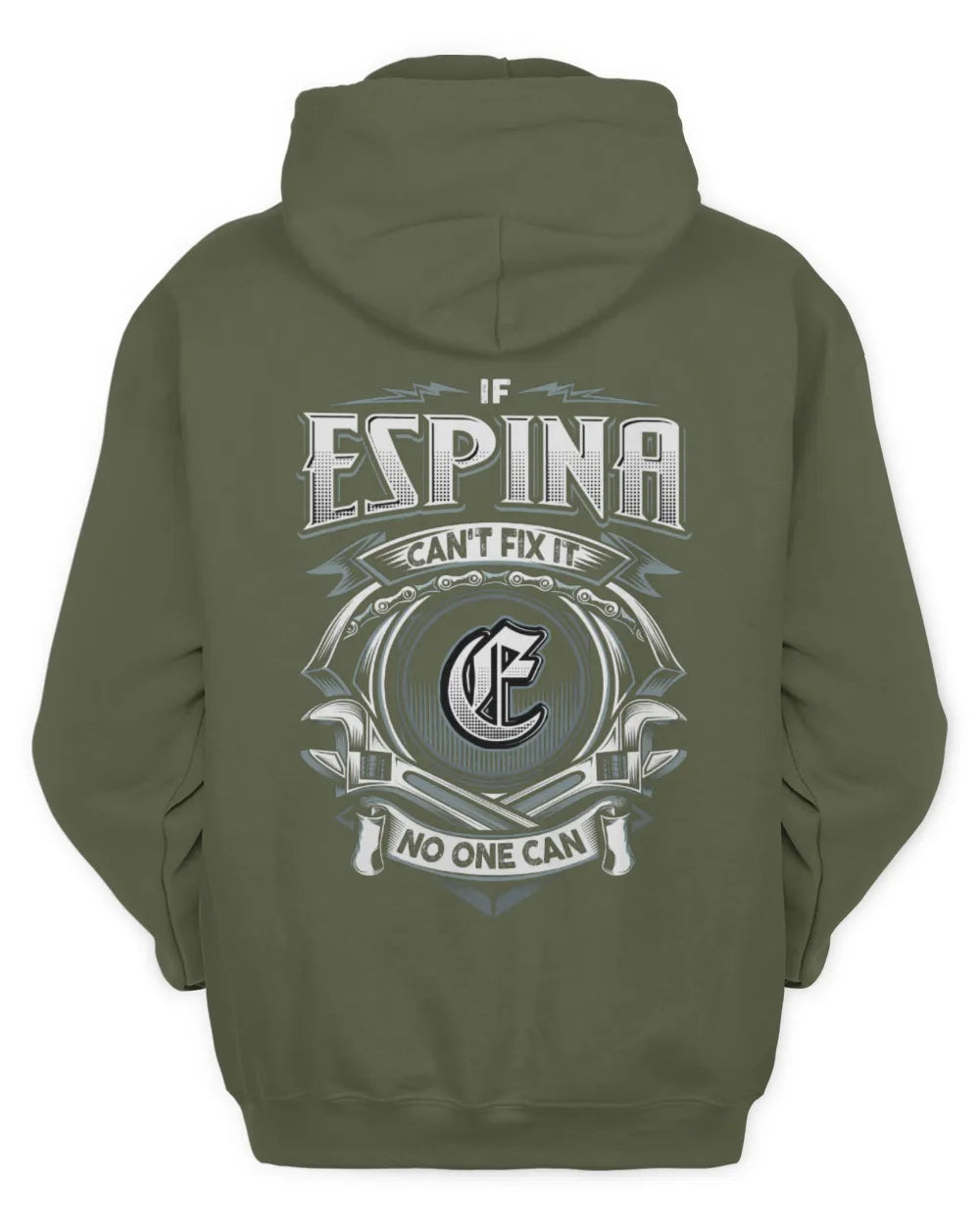 ESPINA AP81-K4-626 - Personalized Ahmed Quote Apparel “If Ahmed Can't Fix It, No One Can” - Unisex Hoodie - Military Green