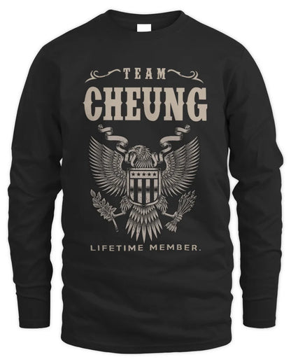 CHEUNG TP06-K82 – Personalized Classic Style Apparel “Team NAME Lifetime Member” - Men's Long Sleeved T-Shirt - Black