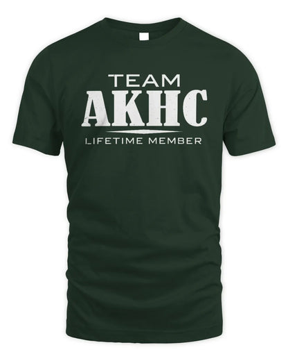 AKHC BL62-K4-128 - Personalized “Team NAME Lifetime Member” - Unisex Standard T-Shirt - Forest Green