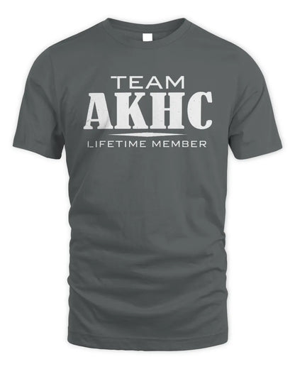 AKHC BL62-K4-128 - Personalized “Team NAME Lifetime Member” - Unisex Standard T-Shirt - Charcoal