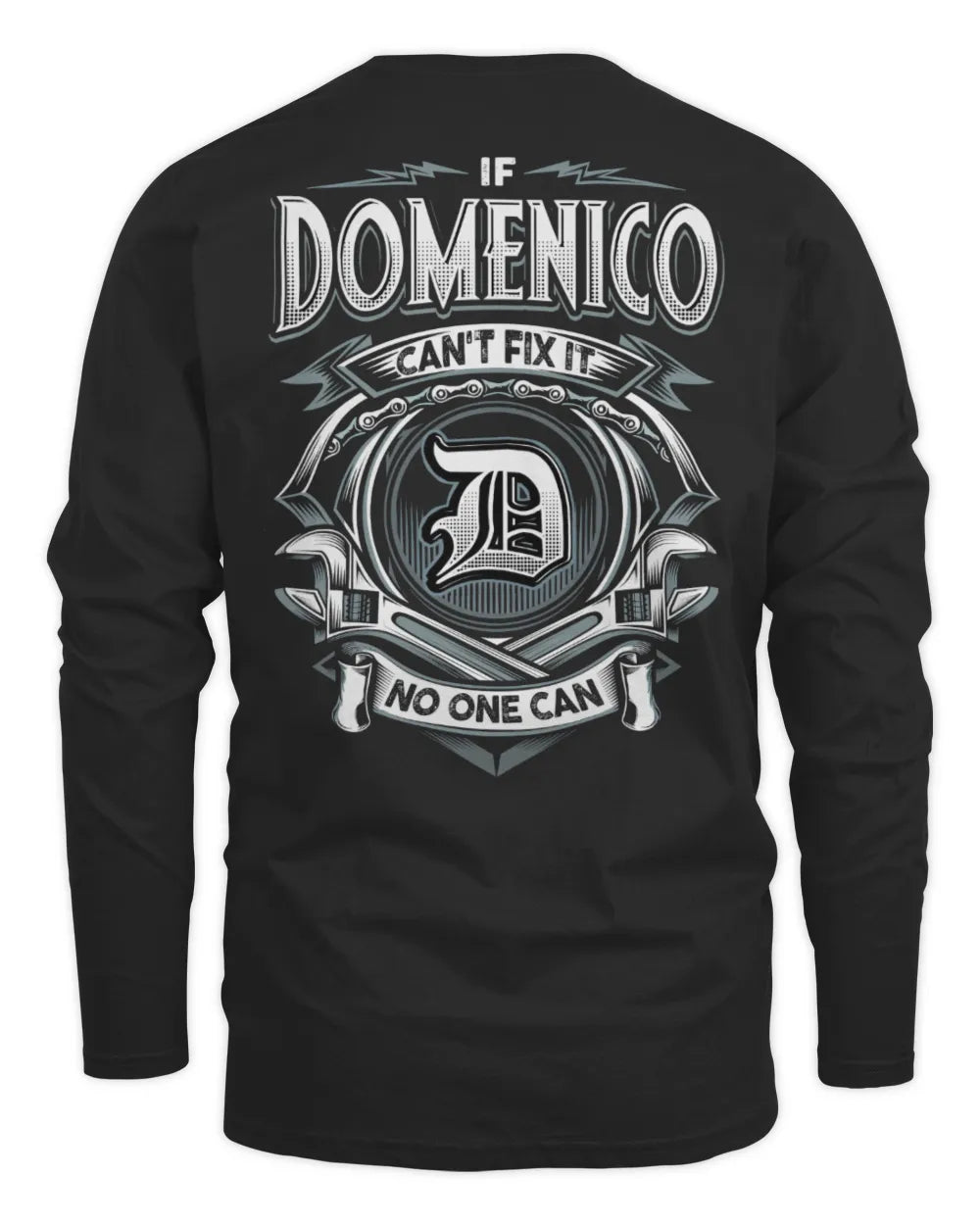 DOMENICO AP81-K4-626 - Personalized Ahmed Quote Apparel “If Ahmed Can't Fix It, No One Can” - Men's Long Sleeved T-Shirt - Black
