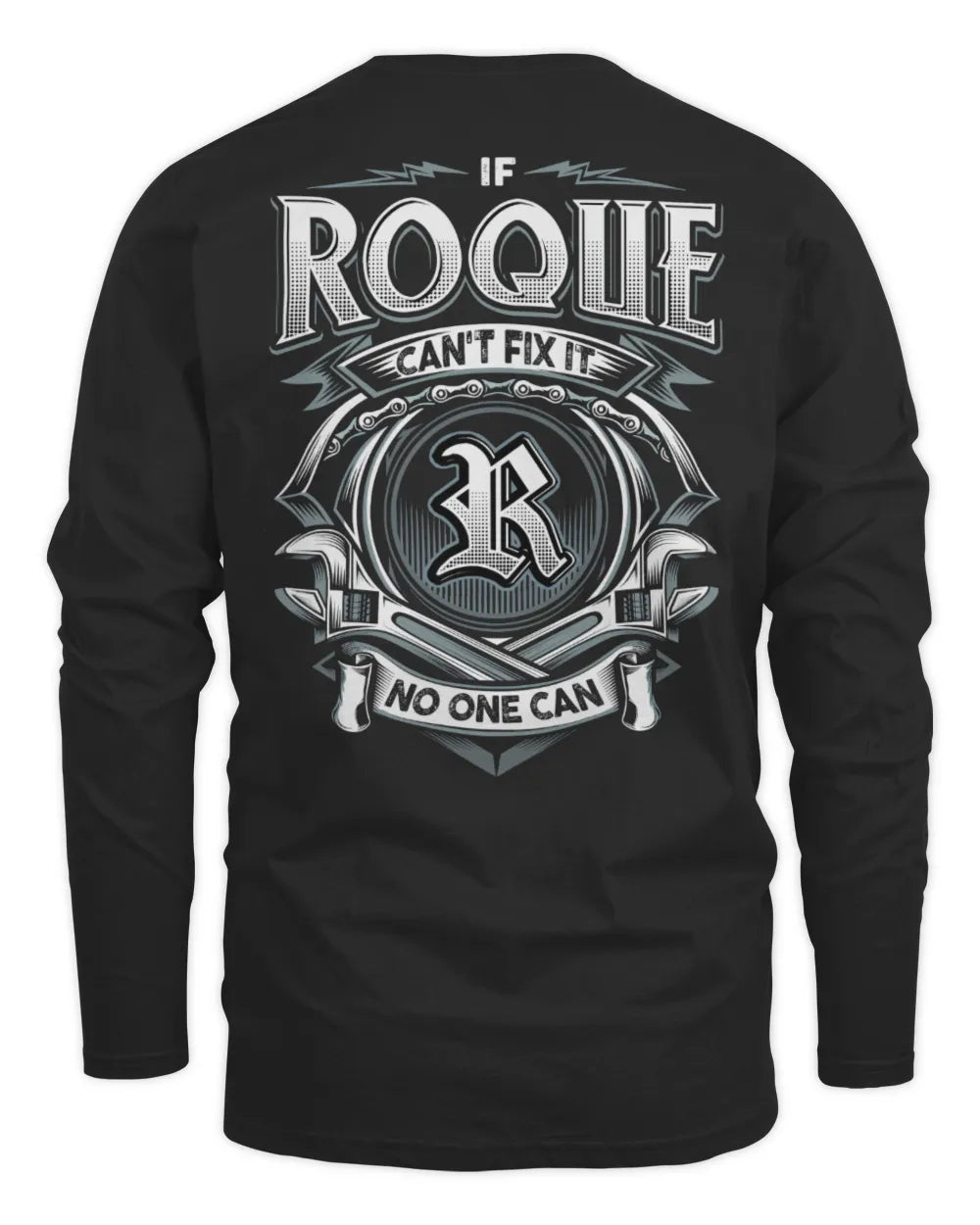 ROQUE AP81-K4-626 - Personalized Ahmed Quote Apparel “If Ahmed Can't Fix It, No One Can” - Men's Long Sleeved T-Shirt - Black