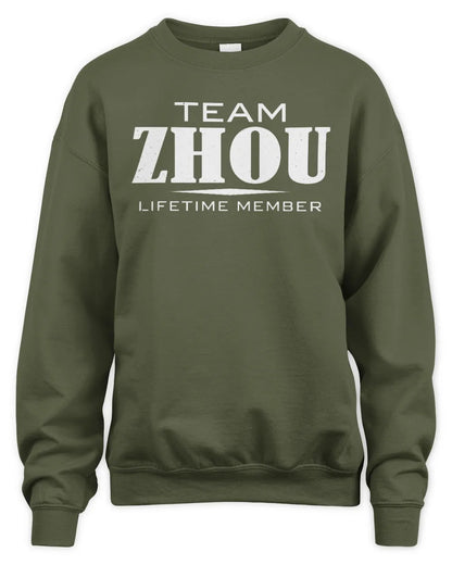 ZHOU BL62-K4-128 - Personalized “Team NAME Lifetime Member” - Unisex Sweatshirt - Military Green