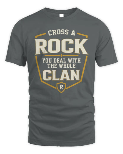ROCK NT1-K008 Cross A/An NAME, You Deal With the Whole Clan | Personalized Vintage T-Shirt - Unisex Standard T-Shirt - Charcoal